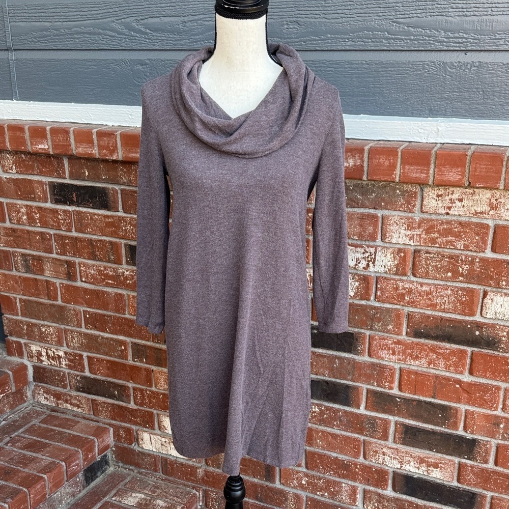 Michael Stars Madison Brushed Jersey Long Sleeve Cowlneck Sweater Dress XS NWT